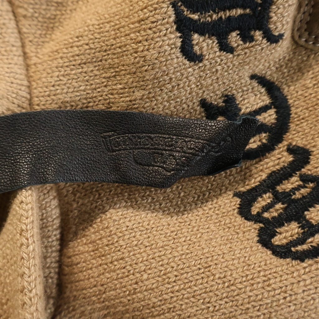 CHROME HEARTS(クロムハーツ) Y-NOT King Taco 3Cemetery Cross Cashmere Pullover Hoodie ワイノット キングタコ 3セメタリークロス カシミアプルオーバーフーディー ブラウン