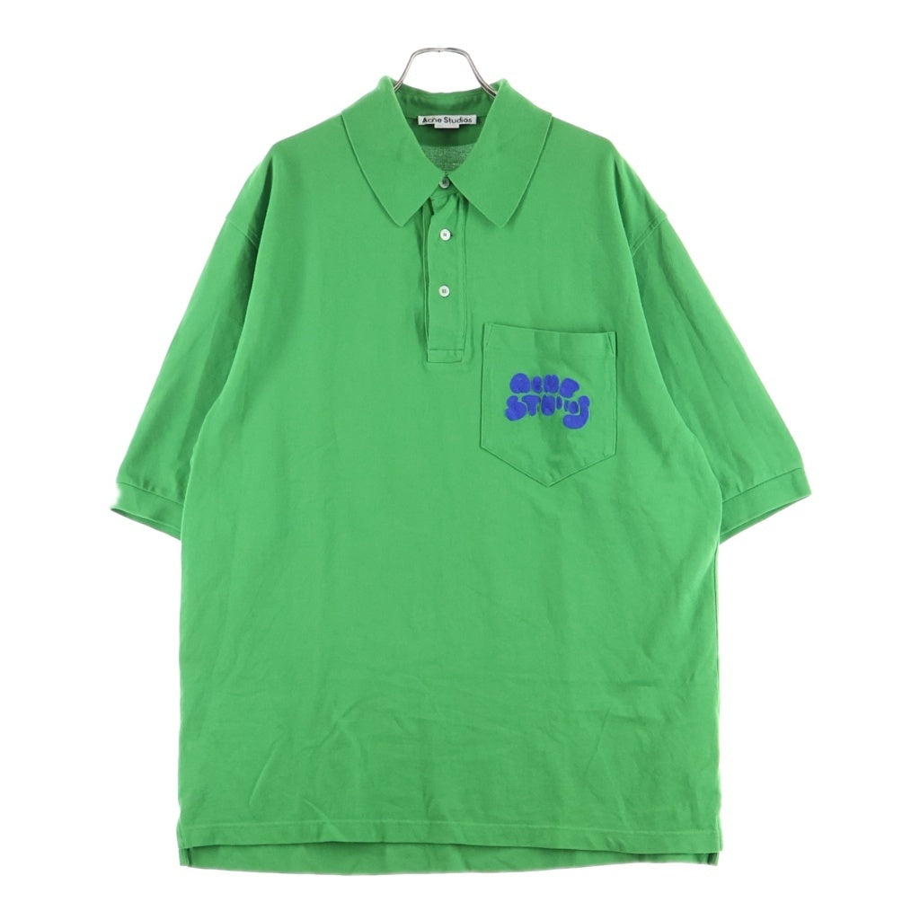 Acne Studios(アクネ ストゥディオズ) Bubble Logo Polo T-Shirt 半袖ポロシャツ グリーン BL0326- FN-MN-TSHI000425 BL0326