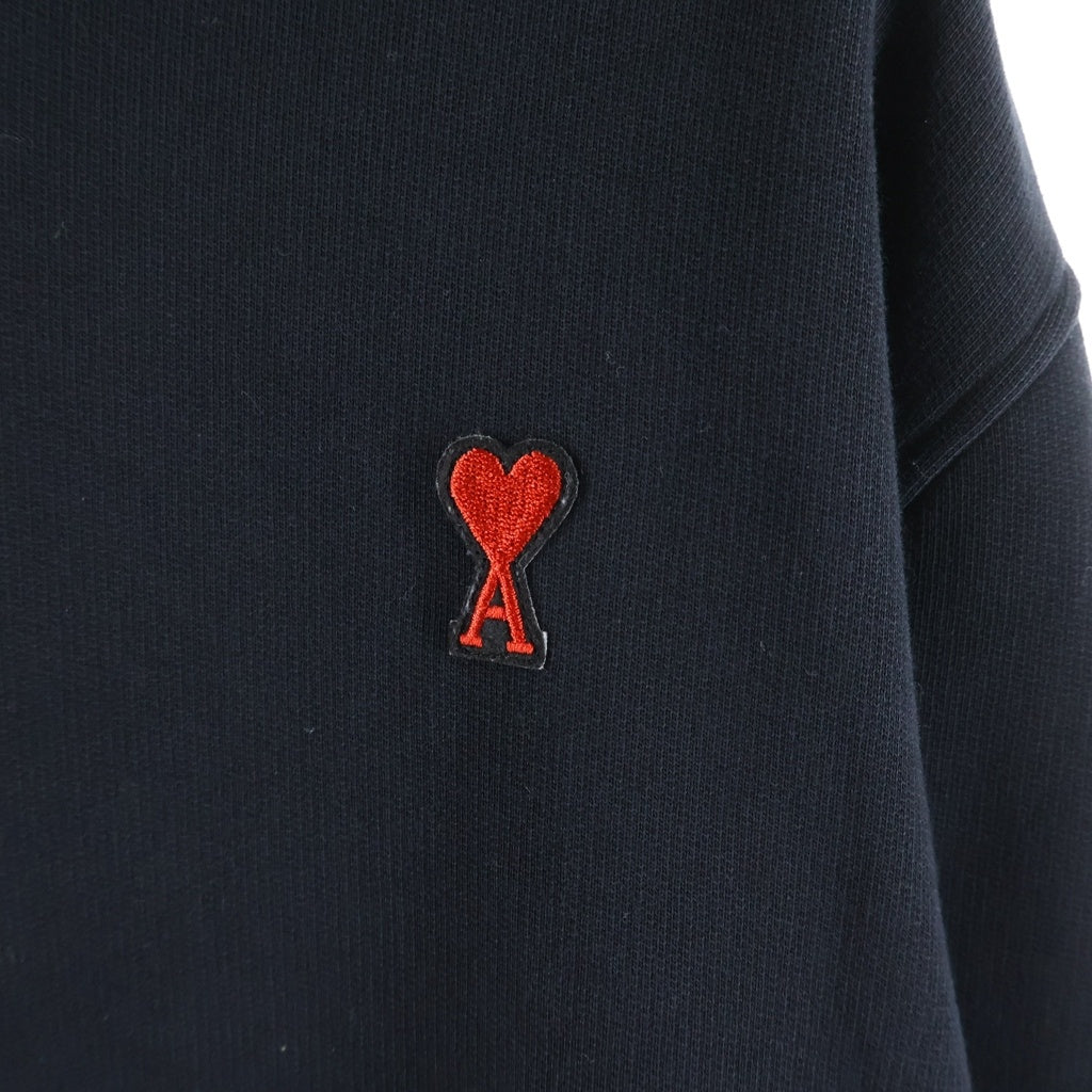 AMI Alexandre Mattiussi(アミアレクサンドルマテュッシ) Hoodie ロゴ刺繍 プルオーバースウェットパーカー フーディー ブラック A19J008.730