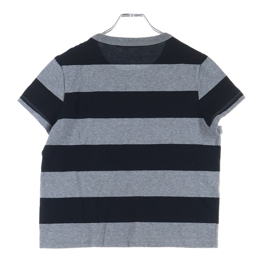 ALEXANDER WANG(アレキサンダーワン) T-Shirt ロゴ刺繍 ボーダー半袖Tシャツ グレー