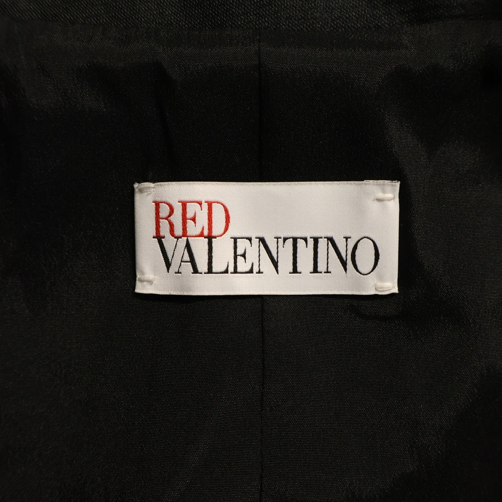 RED VALENTINO(レッド ヴァレンティノ) Polka Dot Double Breasted Coat ポルカドット ダブルブレストロングコート ブラック レディース IR3CA0101H3