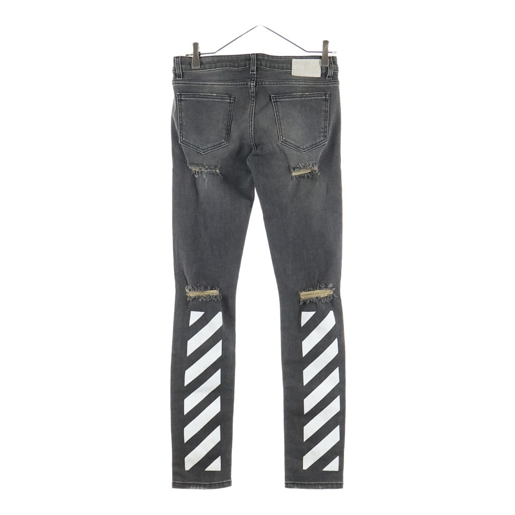 OFF-WHITE(オフホワイト) 15AW Denim Pants ダメージ加工 デニムスキニーパンツ グレー