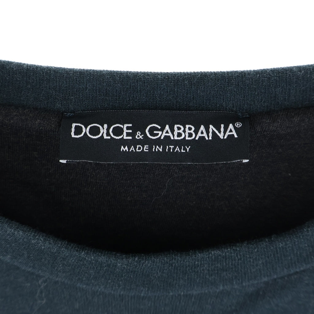 DOLCE & GABBANA(ドルチェアンドガッバーナ) Sweatshirt ロゴプリント クルーネックスウェットトレーナー グリーン G9DJ0T