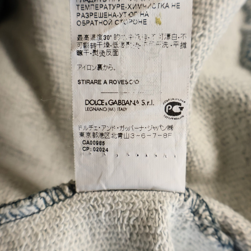 DOLCE & GABBANA(ドルチェアンドガッバーナ) Sweatshirt ロゴプリント クルーネックスウェットトレーナー グリーン G9DJ0T