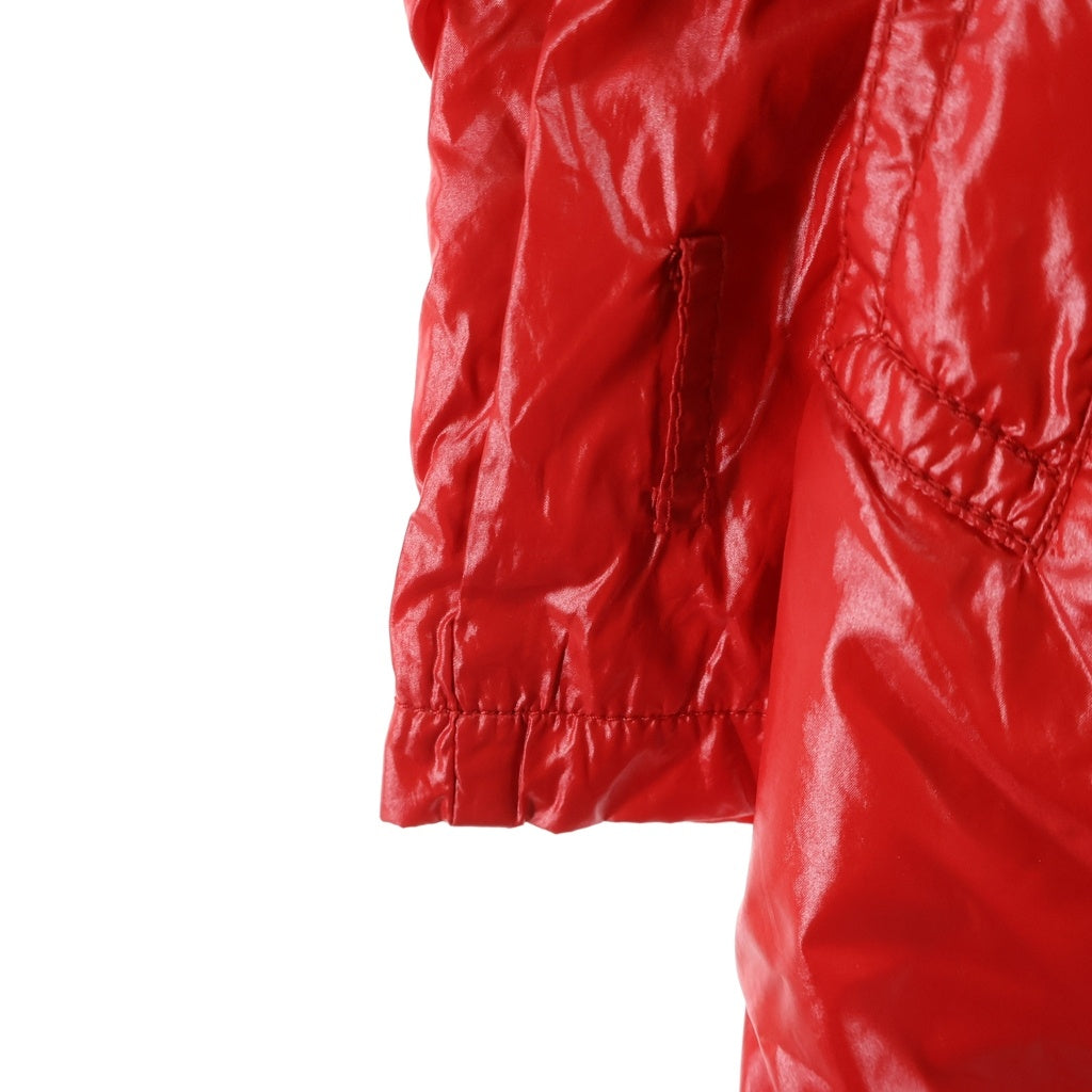 MONCLER(モンクレール) TRENCH COAT ロゴワッペン ダブルブレスト ナイロンロングコート レッド レディース