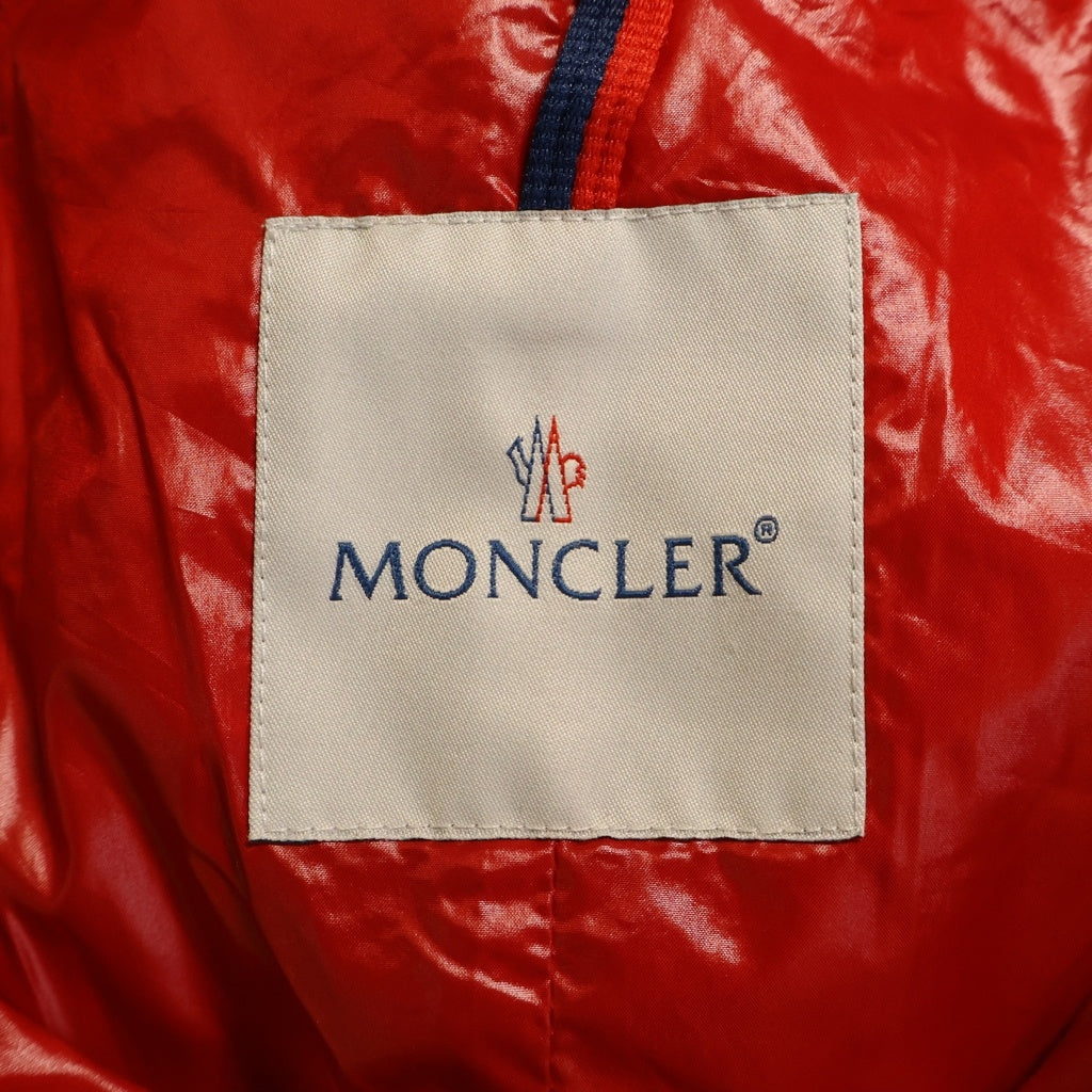 MONCLER(モンクレール) TRENCH COAT ロゴワッペン ダブルブレスト ナイロンロングコート レッド レディース
