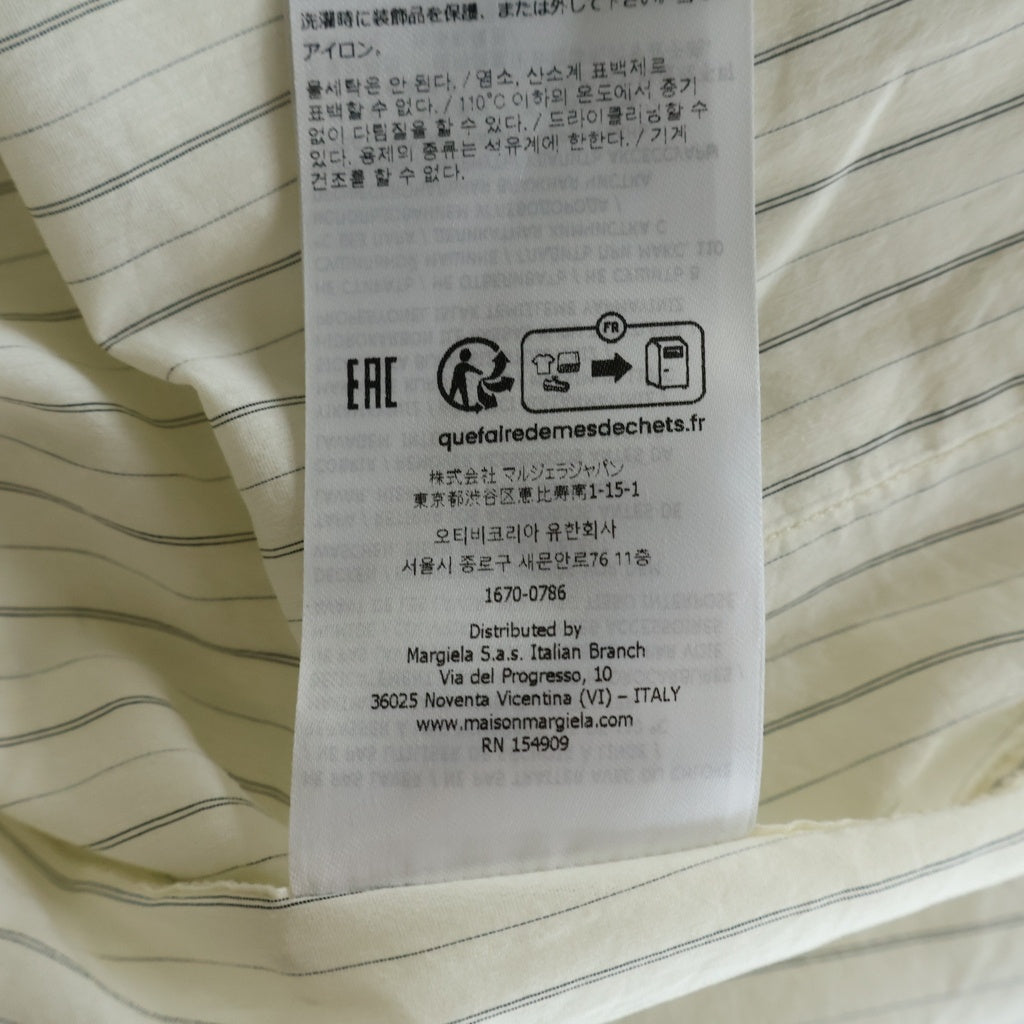 Maison Margiela(メゾンマルジェラ) オープンカラーシャツ ストライプシャツ 半袖Tシャツ カットソー ホワイト S50DR0009 M35276