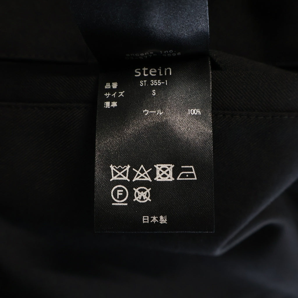 Stein(シュタイン) 22SS DOUBLE WIDE TROUSERS ウールギャバジン ワイドトラウザーズ パンツ ブラック ST355-1