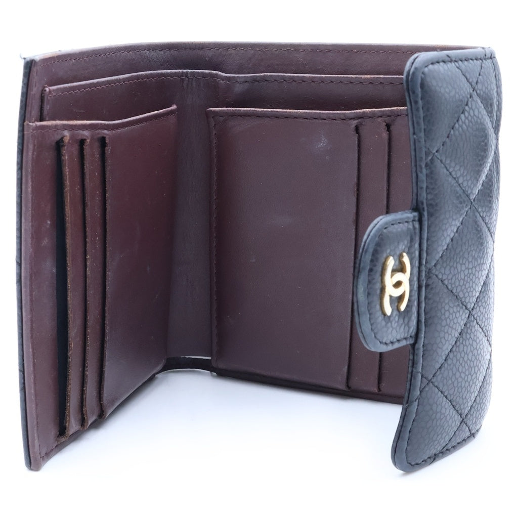 CHANEL(シャネル) マトラッセ クラシック スモール フラップ ウォレット 2つ折り財布 ブラック AP0231 レディース