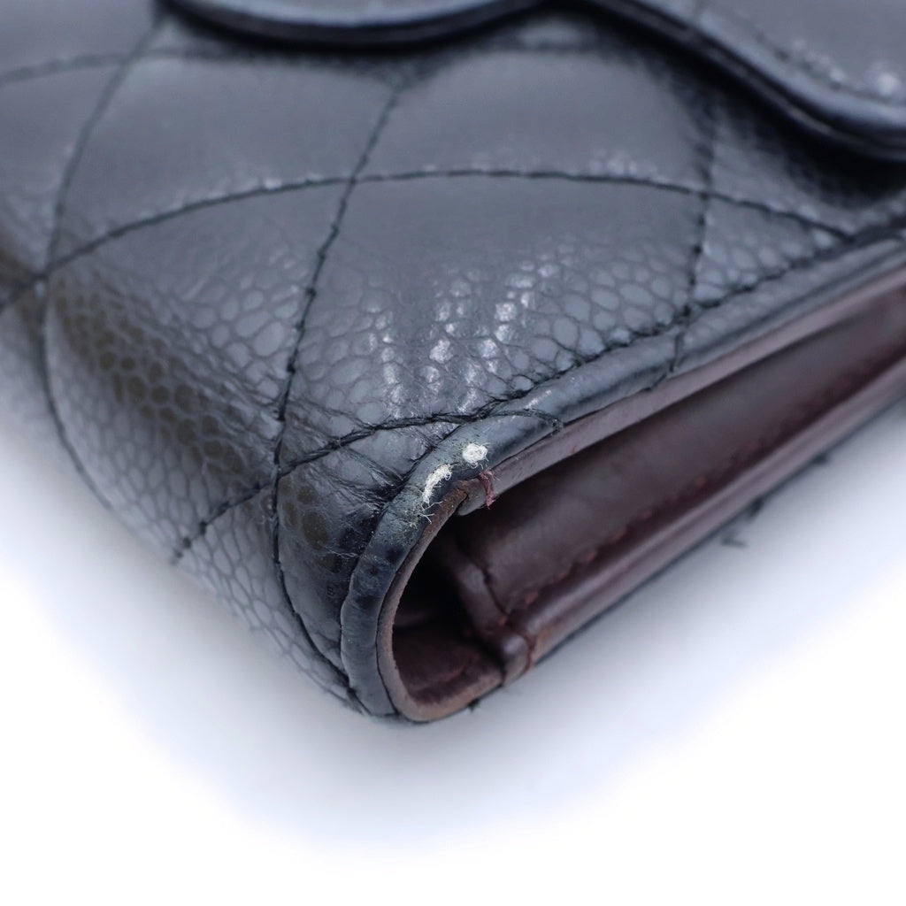 CHANEL(シャネル) マトラッセ クラシック スモール フラップ ウォレット 2つ折り財布 ブラック AP0231 レディース