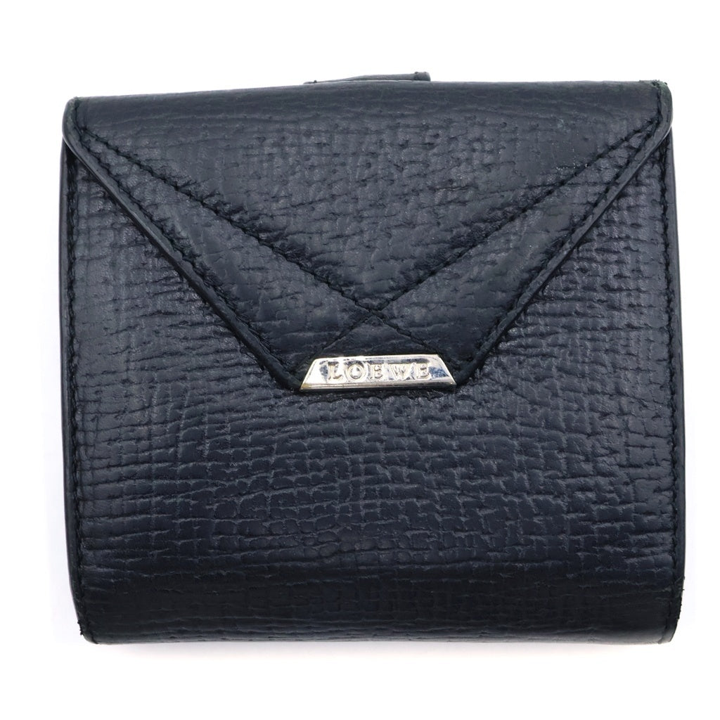 LOEWE(ロエベ) Wallet ロゴプレート レザーウォレット 財布 ブラック