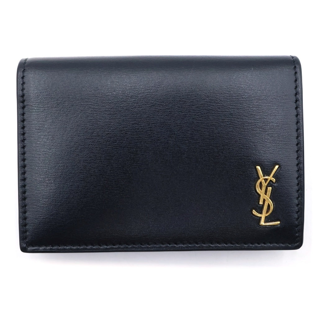 SAINT LAURENT PARIS(サンローランパリ) Tiny Card Case タイニー カサンドラ レザーカードケース 名刺入れ ブラック 730077