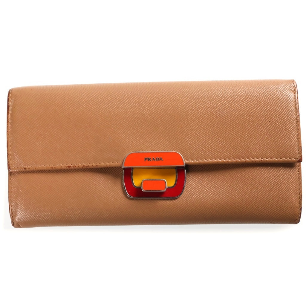 PRADA(プラダ) Wallet サフィアーノ レザーウォレット 長財布 ベージュ レディース