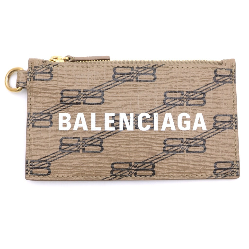 BALENCIAGA(バレンシアガ) Cash BBモノグラム フラグメントケース レザーカードケース ブラウン 594548
