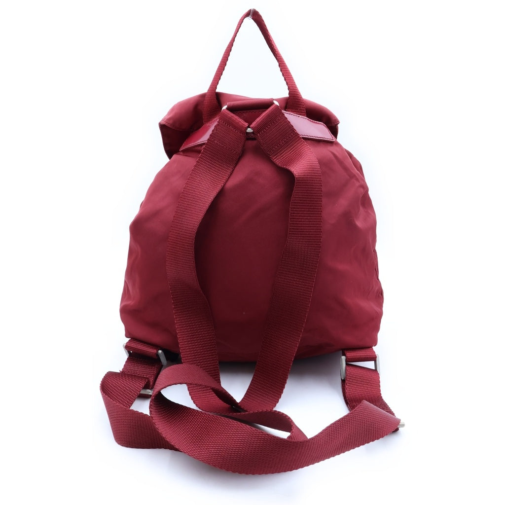 PRADA(プラダ) Backpack トライアングルロゴ ナイロンバックパック リュックサック レッド B6677 レディース
