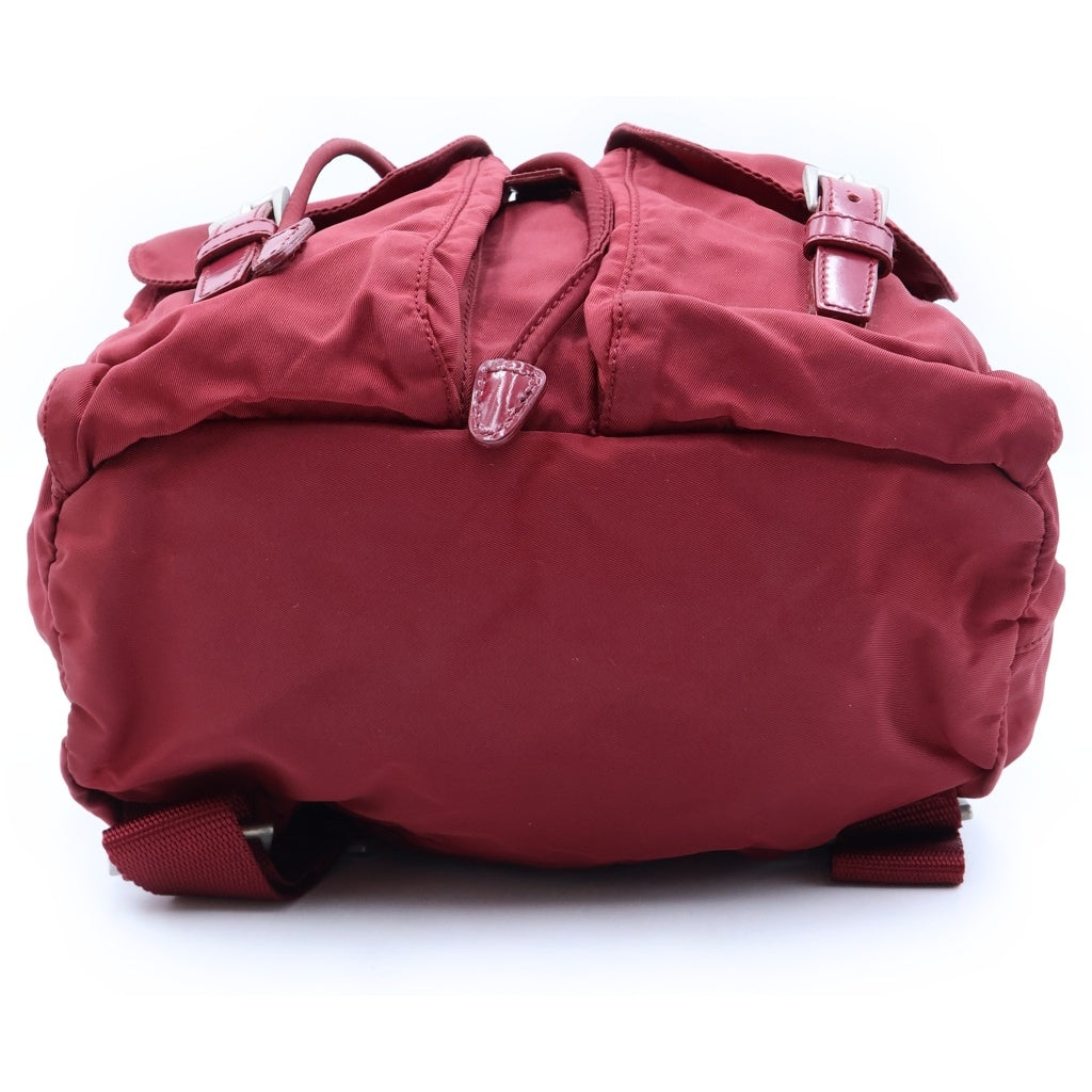 PRADA(プラダ) Backpack トライアングルロゴ ナイロンバックパック リュックサック レッド B6677 レディース