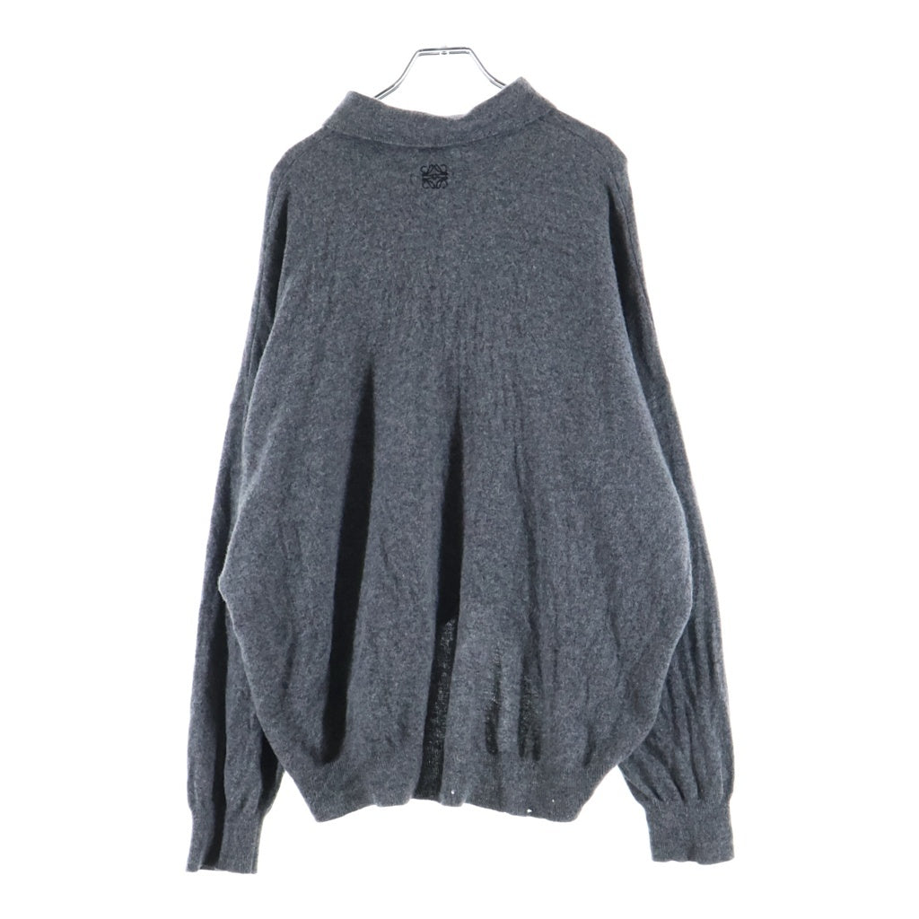 LOEWE(ロエベ) 22AW POLO COLLAR RELAXED FIT WOOL SWEATER ポロカラー リラックスフィット ウールセーター ニットセーター グレー 1725189 H526Y14KCM
