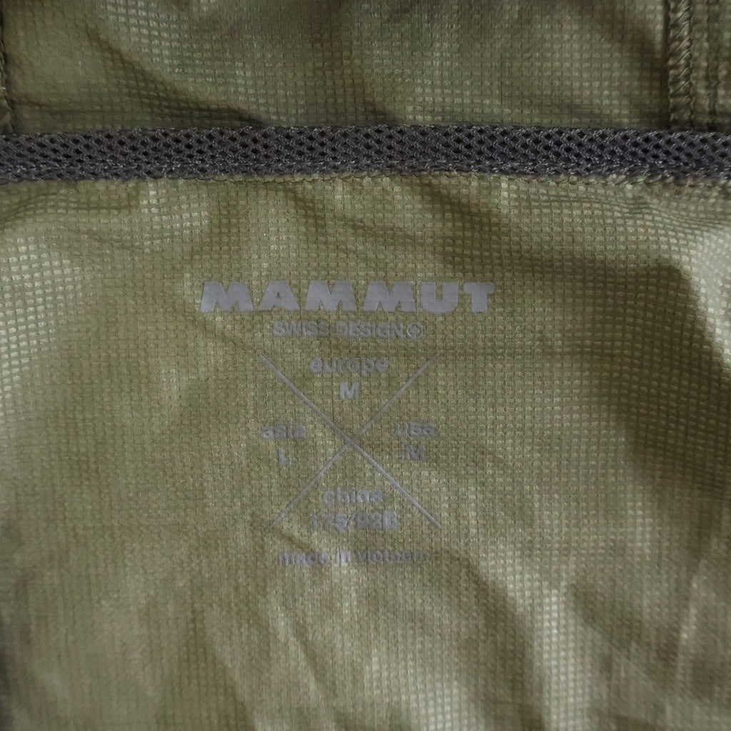 MAMMUT(マムート) ロゴプリント ジップアップ ナイロン フーデット ジャケット カーキ