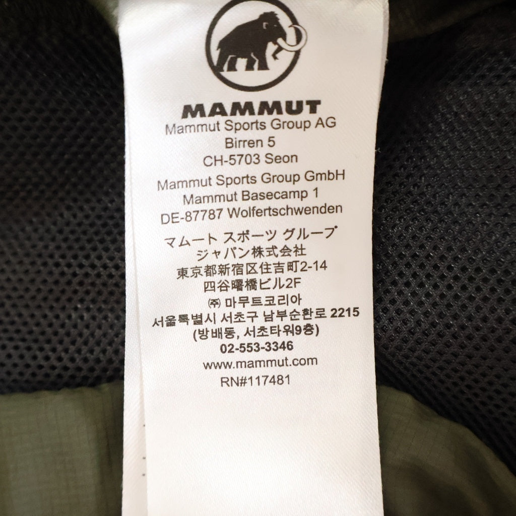 MAMMUT(マムート) ロゴプリント ジップアップ ナイロン フーデット ジャケット カーキ