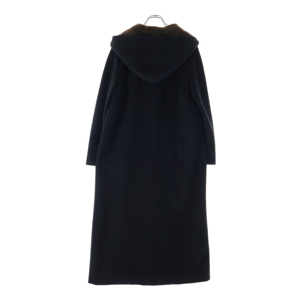 Max Mara(マックスマーラ) ウール フーデット ロング トレンチコート ブラック レディース