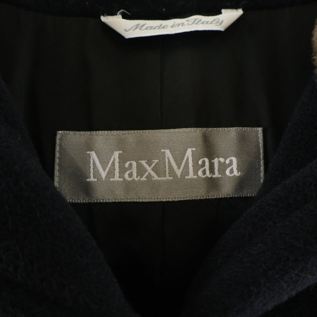 Max Mara(マックスマーラ) ウール フーデット ロング トレンチコート ブラック レディース