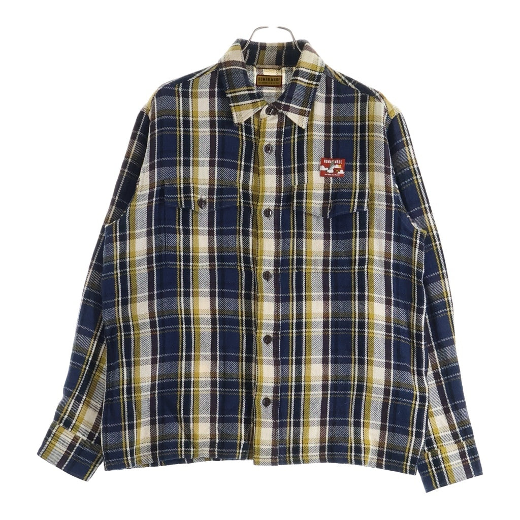 HUMAN MADE(ヒューマンメイド) CHECK SHIRT 長袖チェックシャツ ネルシャツ ブラウン HM30SH012