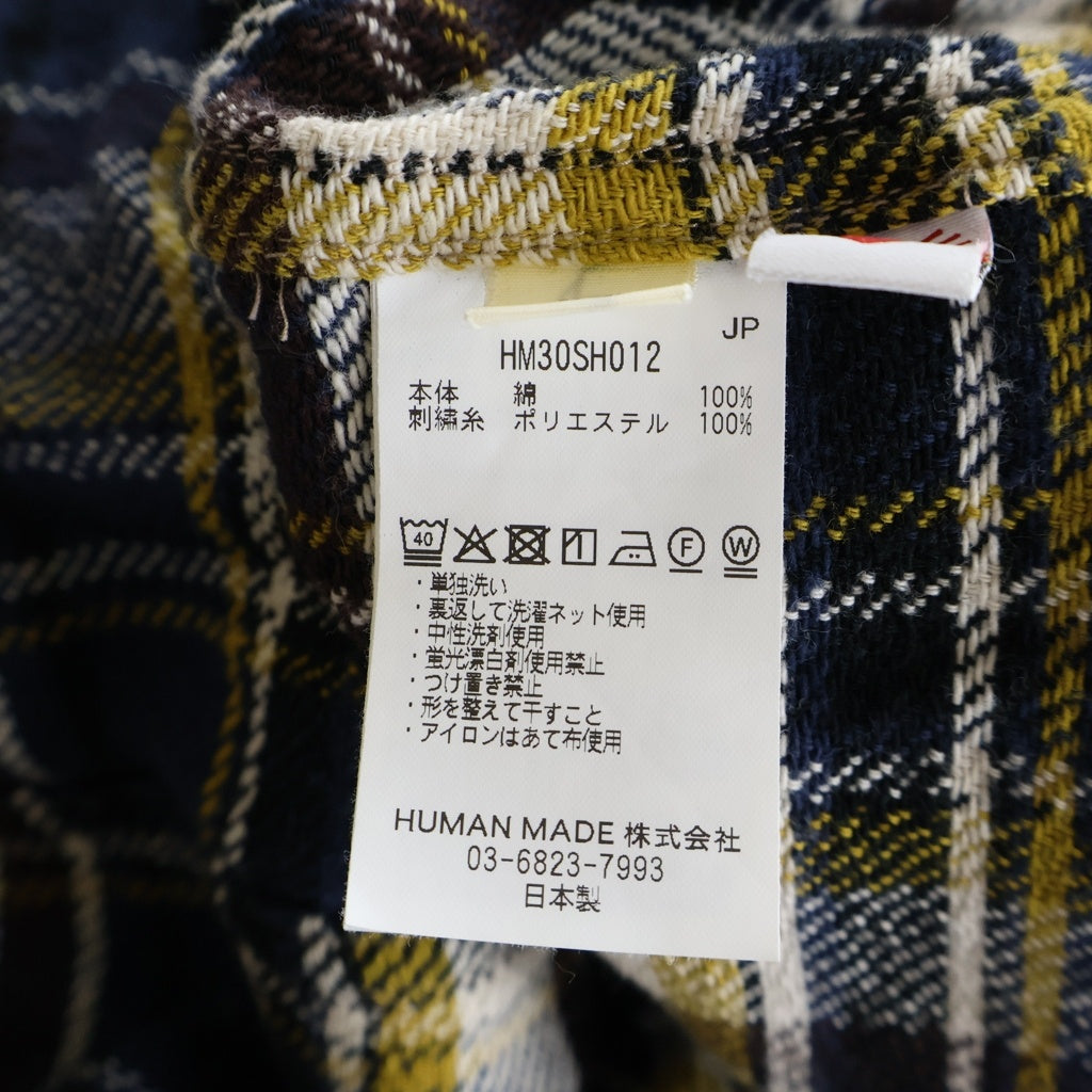 HUMAN MADE(ヒューマンメイド) CHECK SHIRT 長袖チェックシャツ ネルシャツ ブラウン HM30SH012