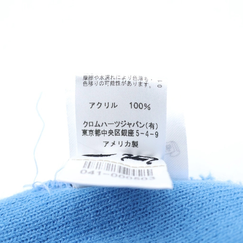 CHROME HEARTS(クロムハーツ) 3 CRS BEANIE トリプルクロス刺繍 ニットビーニー ニット帽 帽子 ブルー