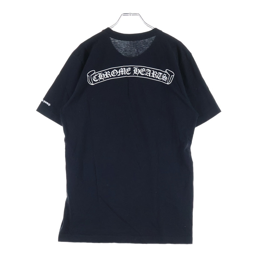 CHROME HEARTS(クロムハーツ) SCROLL LABEL T-SHIRT スクロールラベルプリント クルーネックポケット 半袖Tシャツ カットソー ブラック
