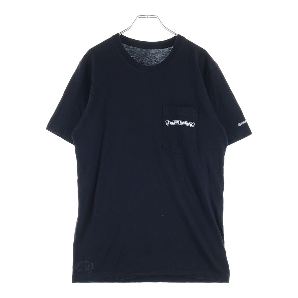CHROME HEARTS(クロムハーツ) SCROLL LABEL T-SHIRT スクロールラベルプリント クルーネックポケット 半袖Tシャツ カットソー ブラック