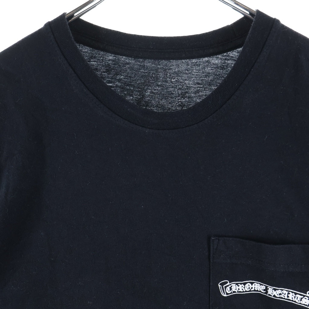 CHROME HEARTS(クロムハーツ) SCROLL LABEL T-SHIRT スクロールラベルプリント クルーネックポケット 半袖Tシャツ カットソー ブラック