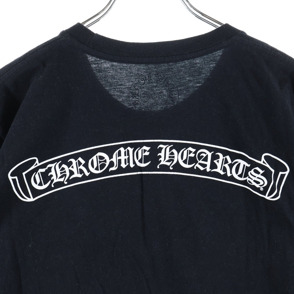 CHROME HEARTS(クロムハーツ) SCROLL LABEL T-SHIRT スクロールラベルプリント クルーネックポケット 半袖Tシャツ カットソー ブラック