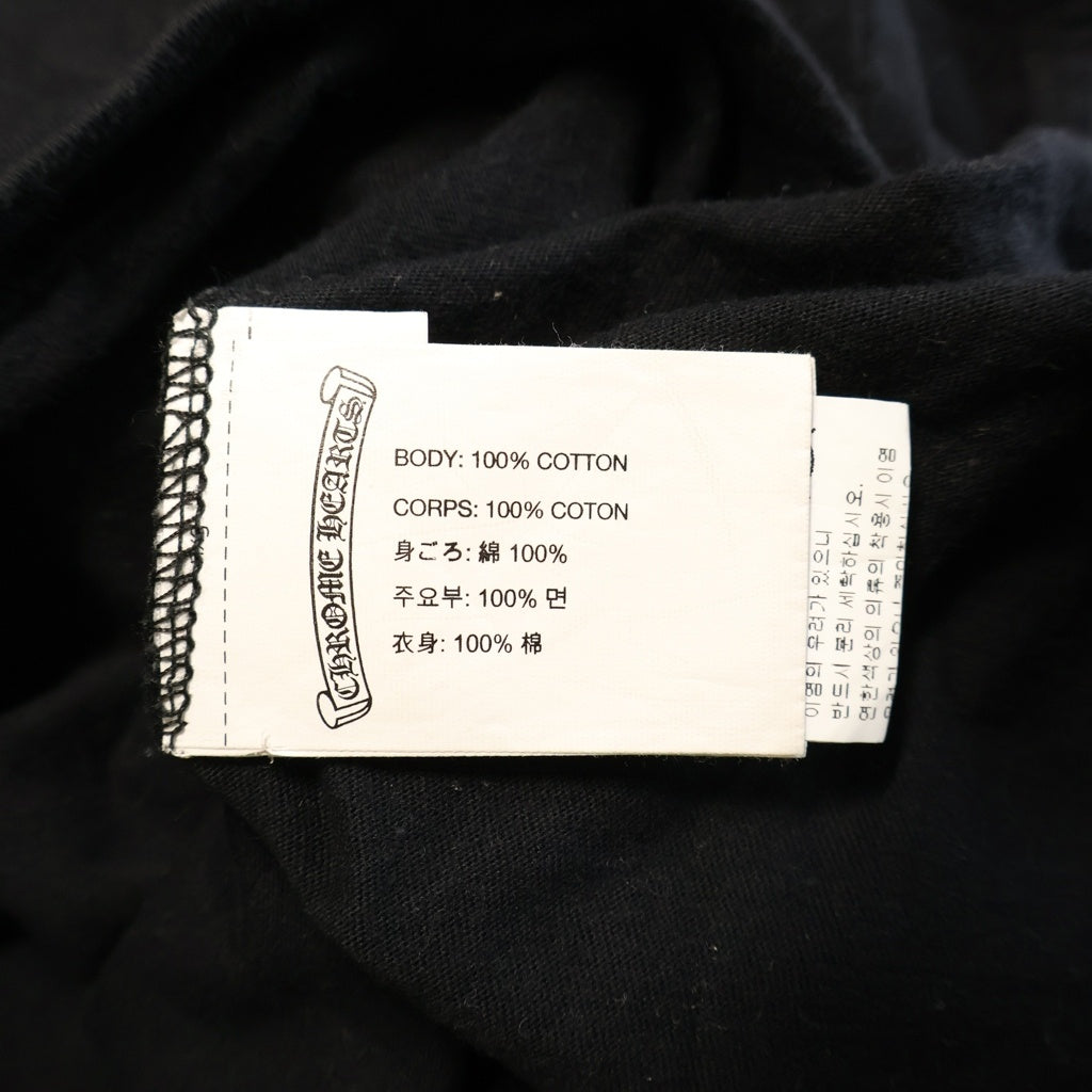 CHROME HEARTS(クロムハーツ) SCROLL LABEL T-SHIRT スクロールラベルプリント クルーネックポケット 半袖Tシャツ カットソー ブラック