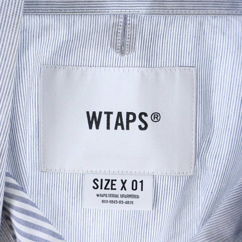 WTAPS(ダブルタップス) 24SS BD 01 LS / CTPL. BROADCLOTH. TEXTILE. COOLMAX ボタンダウン ストライプ長袖シャツ グレー 241TQDT-SHM01