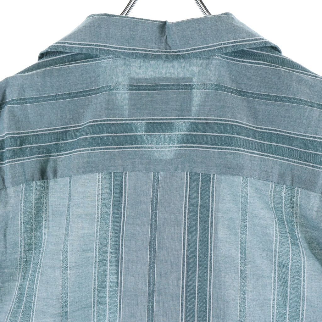 WTAPS(ダブルタップス) 25SS FRIO 02 SS / COTTON. DOBBY. TEXTILE 半袖ストライプシャツ グリーン 251CWDT-SHM07