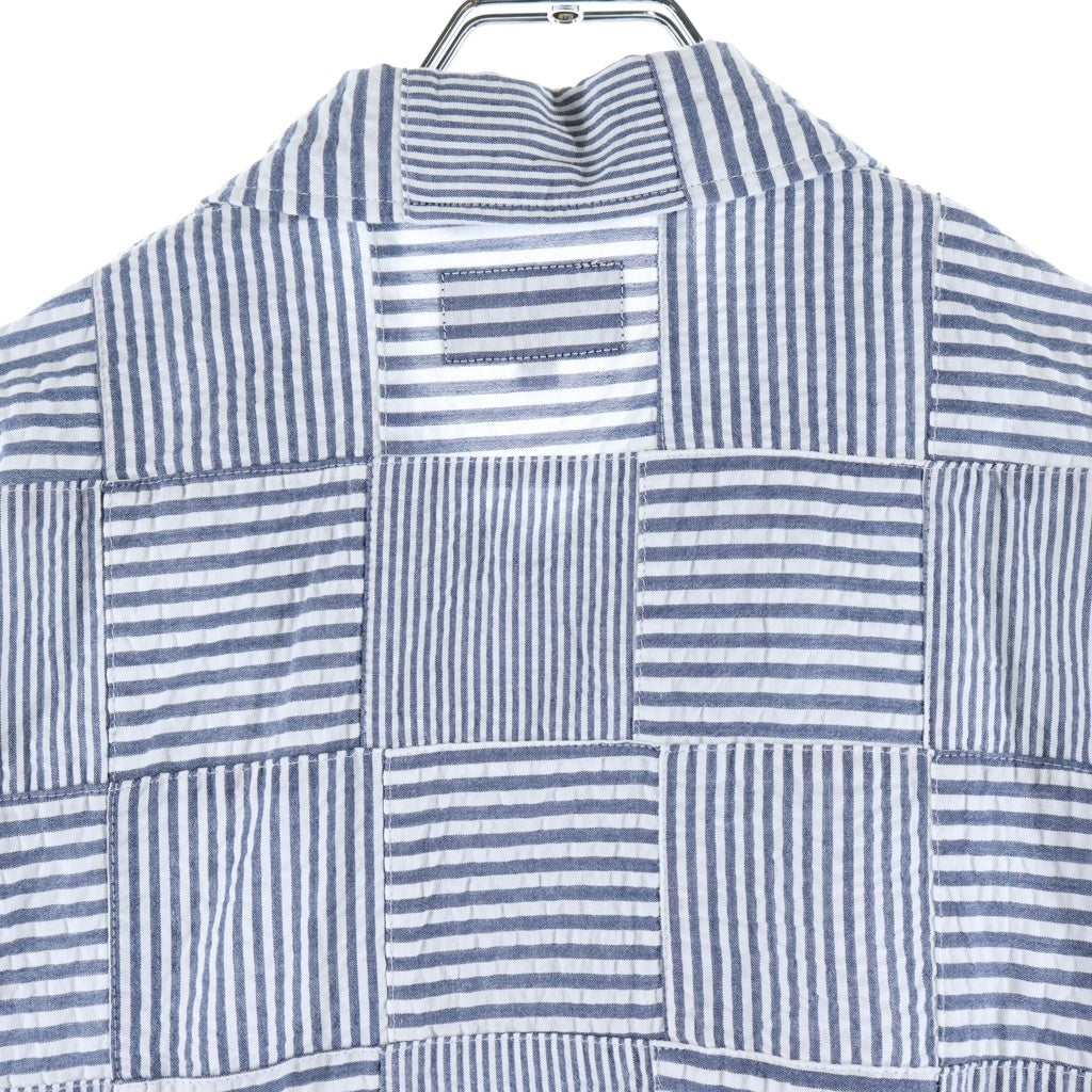 DESCENDANT(ディセンダント) 26SS MILPITAS PATCHWORK LS SHIRT パッチワーク 長袖シャツ ネイビー 261WVDS-SHM03