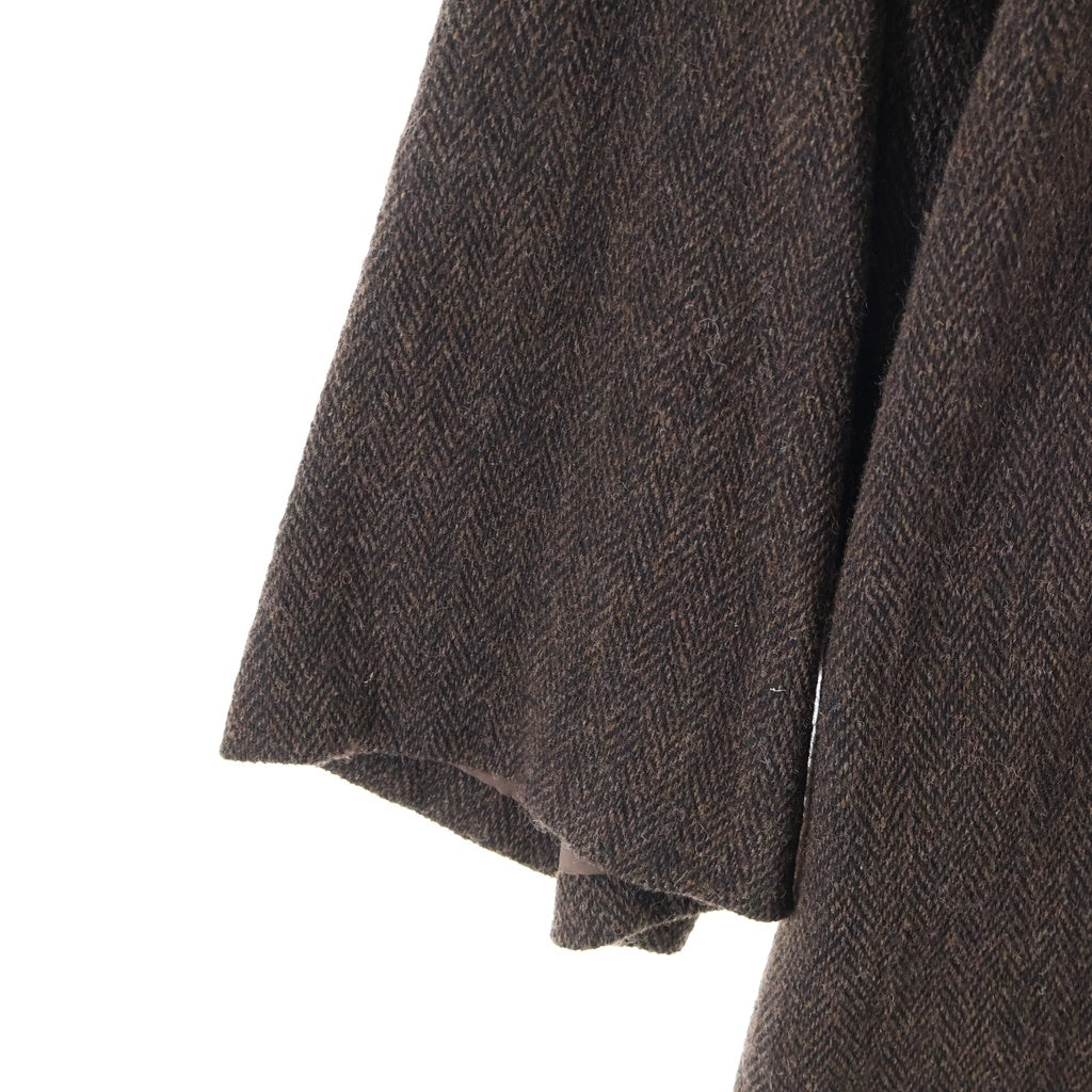Yohji Yamamoto FEMME(ヨウジヤマモトファム) ヘリンボーン ウールロングコート ブラウン レディース FT-C11-109