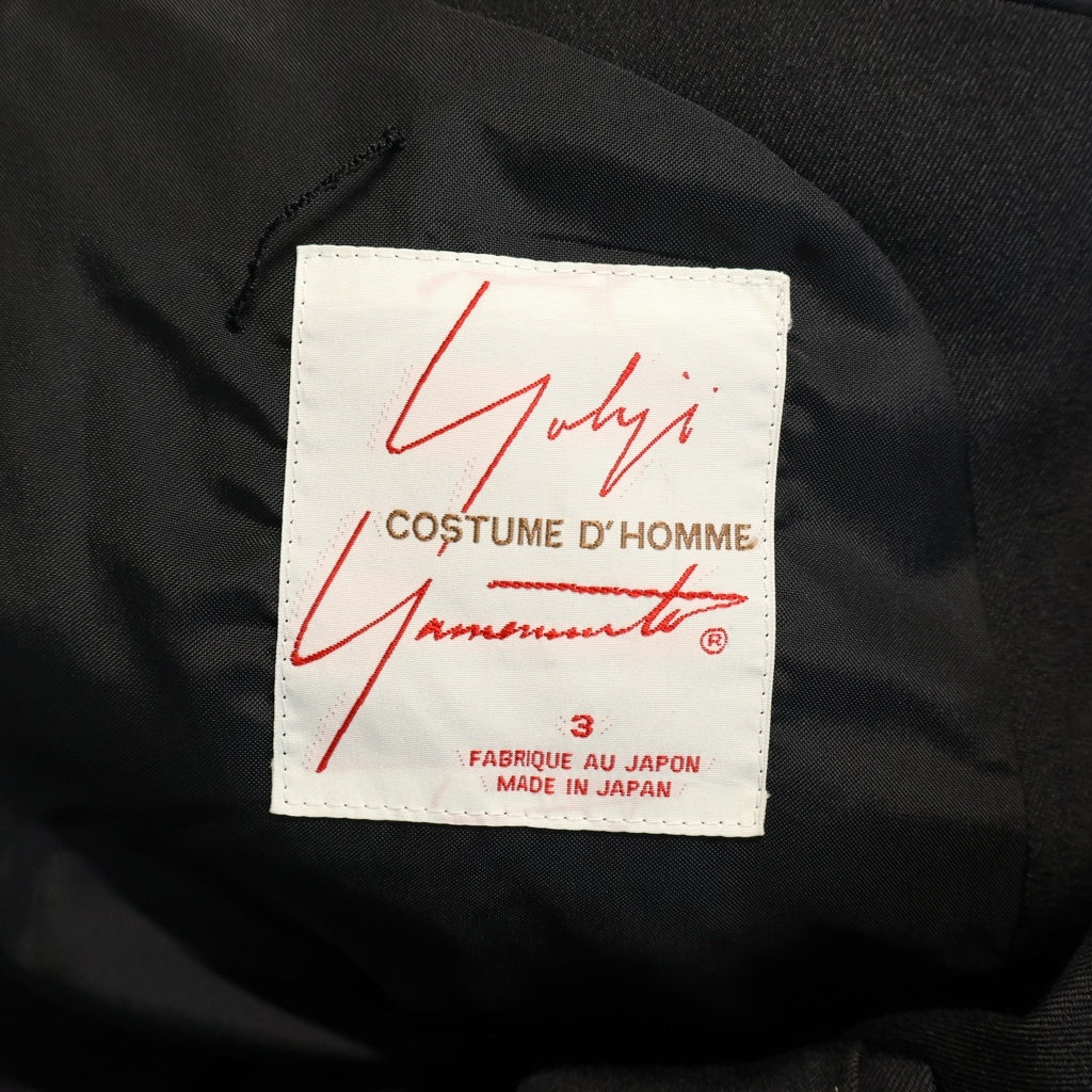 Yohji Yamamoto COSTUME D'HOMME(ヨウジヤマモト コスチュームドオム) 01AW Set Up Suit 7B ウールテーラードジャケット パンツ セットアップスーツ ブラック HV-J97-101/HV-P83-101
