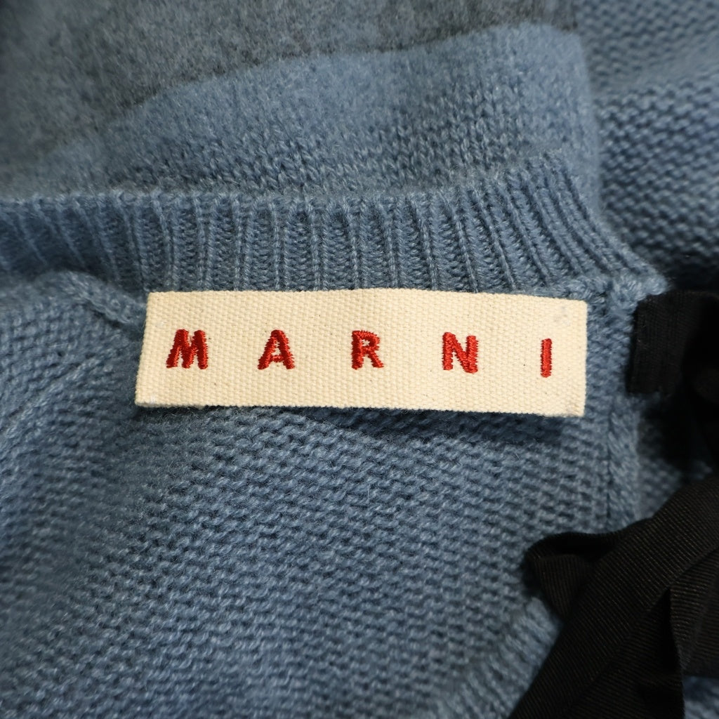 MARNI(マルニ) Cashmere Cardigan バックリボン カシミヤニットカーディガン ブルー レディース GCMDU35Q00FX376