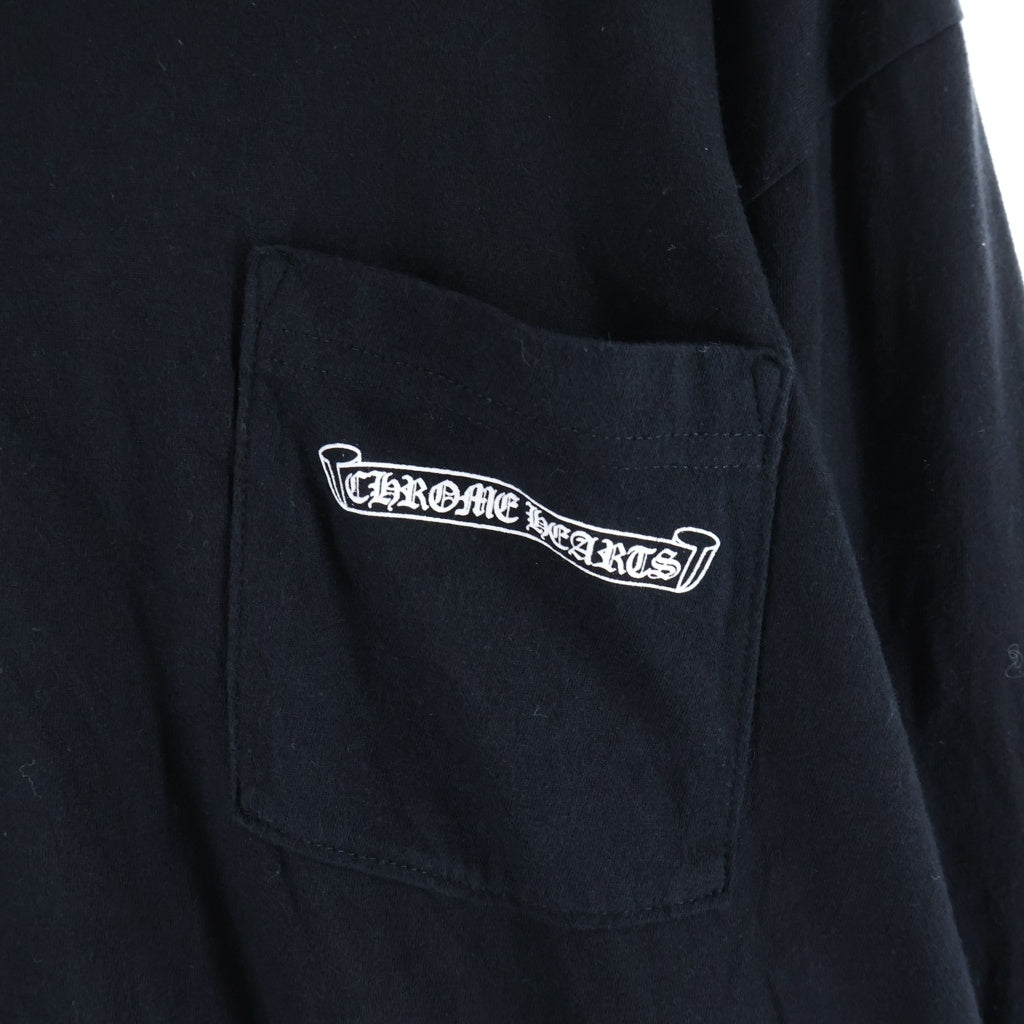 CHROME HEARTS(クロムハーツ) CH L/S T-SHIRTバックスクロールプリント 長袖Tシャツ ロンT ブラック