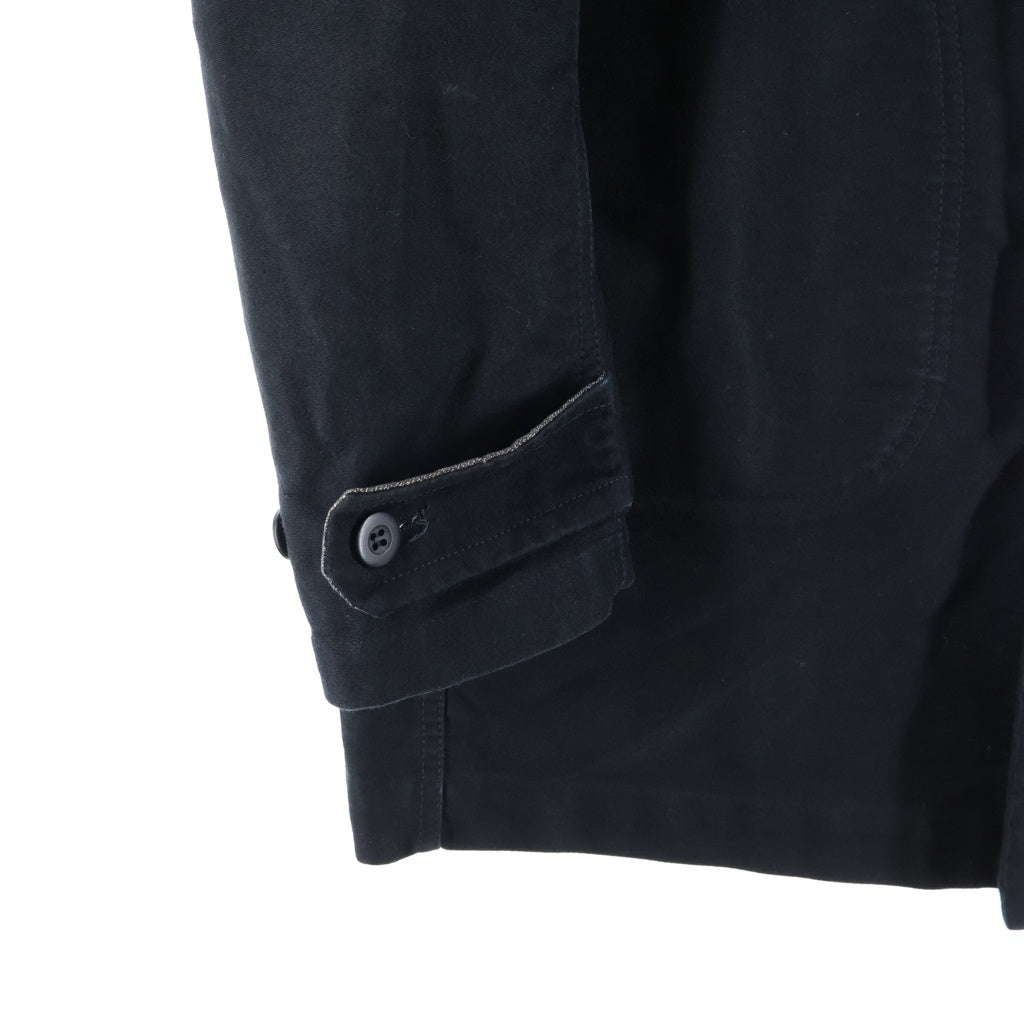 JUNYA WATANABE COMME des GARCONS(ジュンヤワタナベ コムデギャルソン) 12AW HERVIER PRODUCTIONS Coat エルヴィエ プロダクションズ コーデュロイ切替 ステンカラーコート ブラック WJ-C401