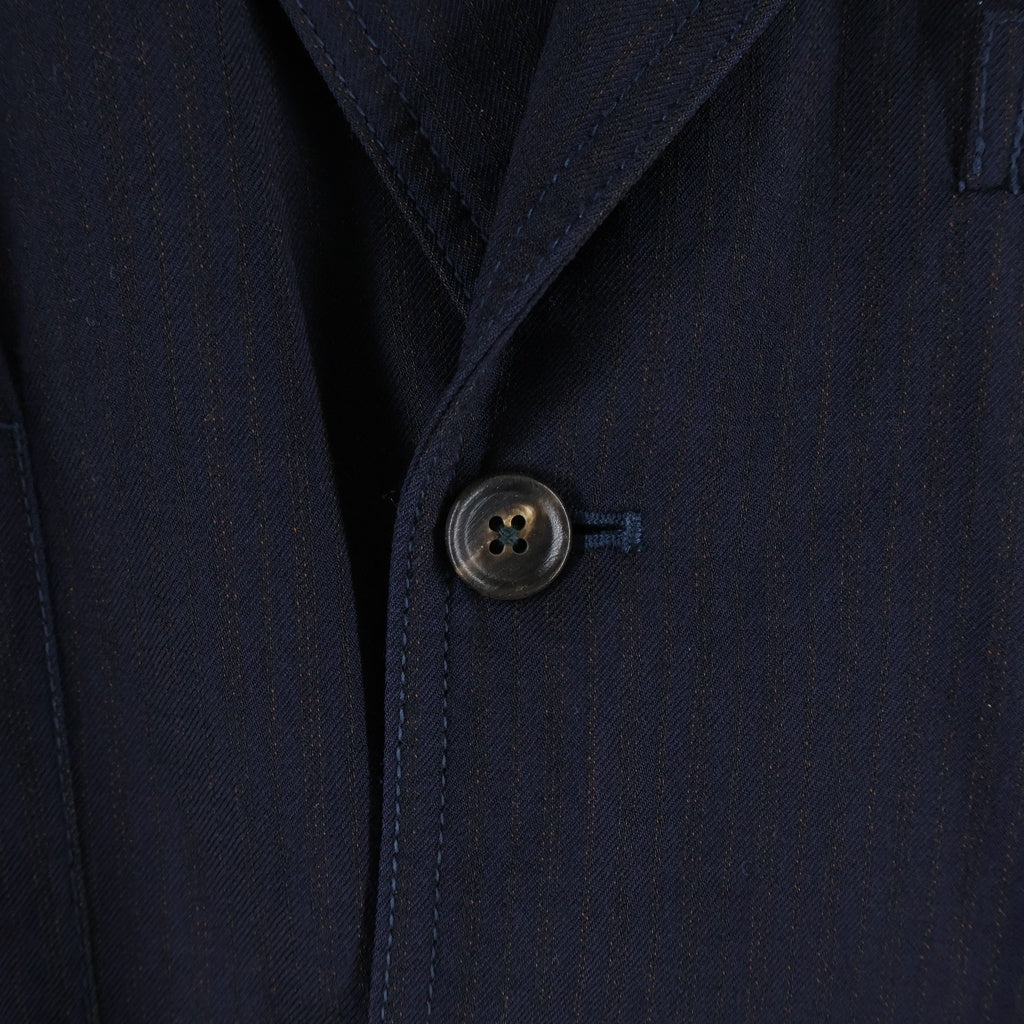 COMME des GARCONS HOMME(コムデギャルソンオム) 04AW 3B Wool Tailored Jacket ストライプ ウールテーラードジャケット ブラック HN-J005