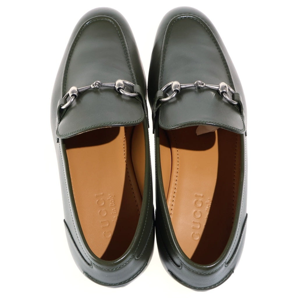 GUCCI(グッチ) Horsebit Loafer ホースビット レザーローファー ローカットシューズ カーキ 834289