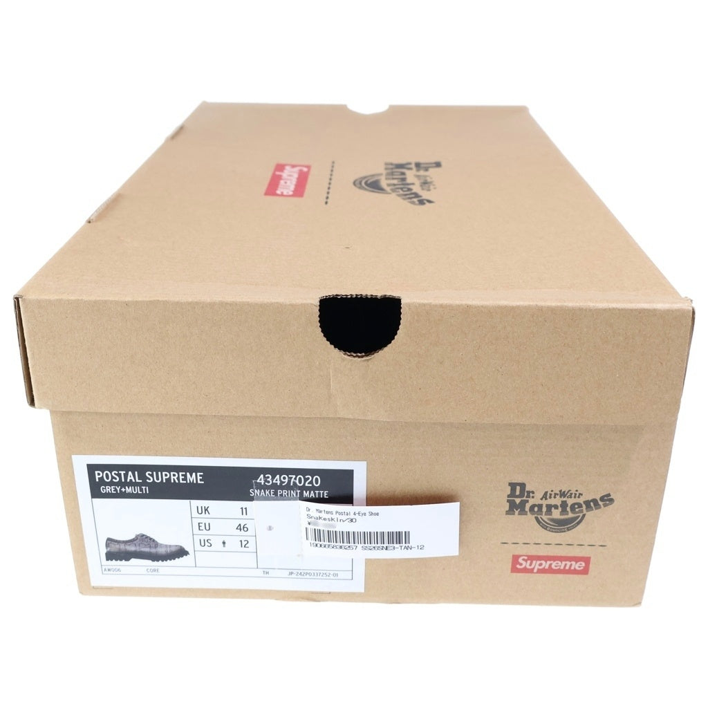 Dr.Martens(ドクターマーチン) 26SS ×Supreme POSTAL SHOE SNAKESKIN シュプリーム スネークスキン レザー ポスタル レースアップ シューズ グレー 43497020