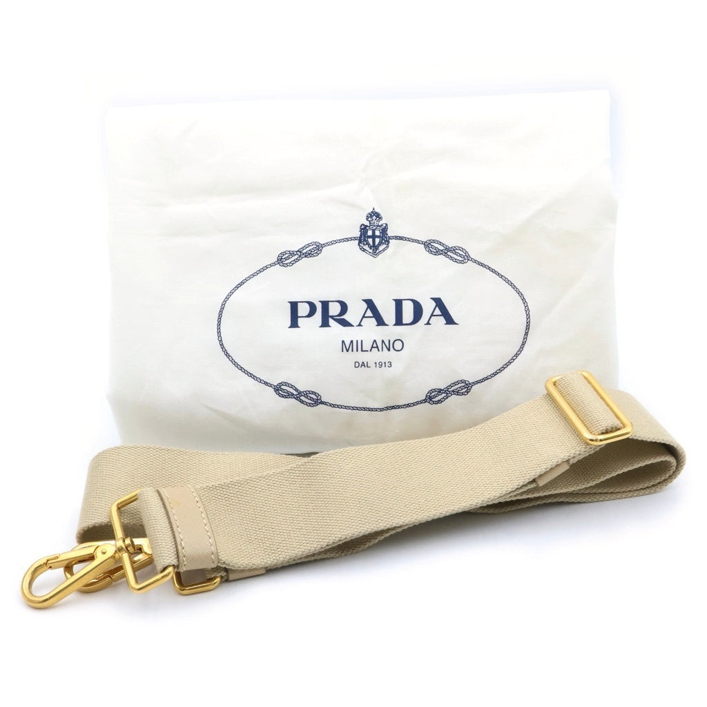 PRADA(プラダ) カナパ キャンバストートバッグ ショルダーバッグ アイボリー レディース