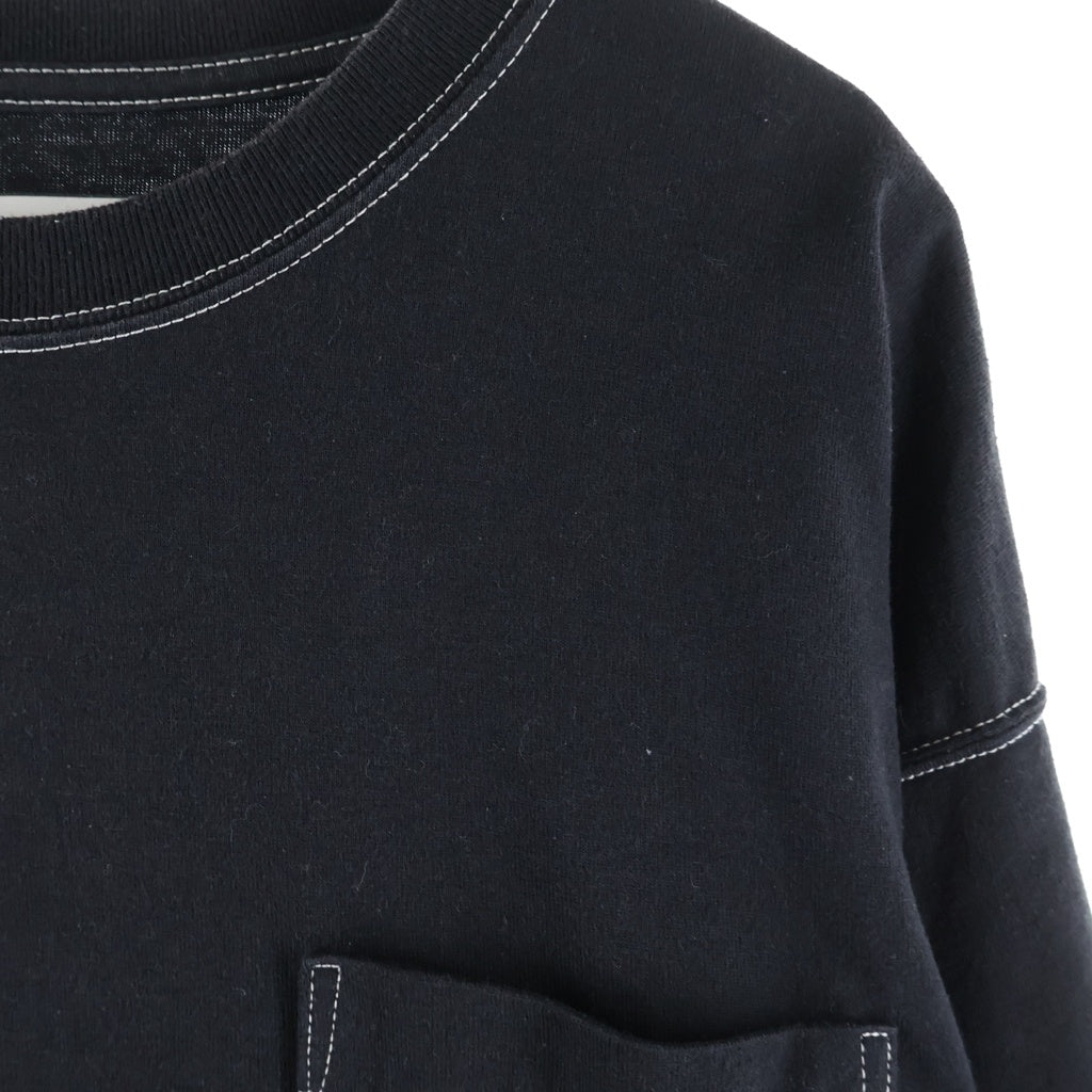 WTAPS(ダブルタップス) 21AW ステッチデザイン クルーネック コットン 長袖Tシャツ カットソー ブラック 212ATDT-CSM09