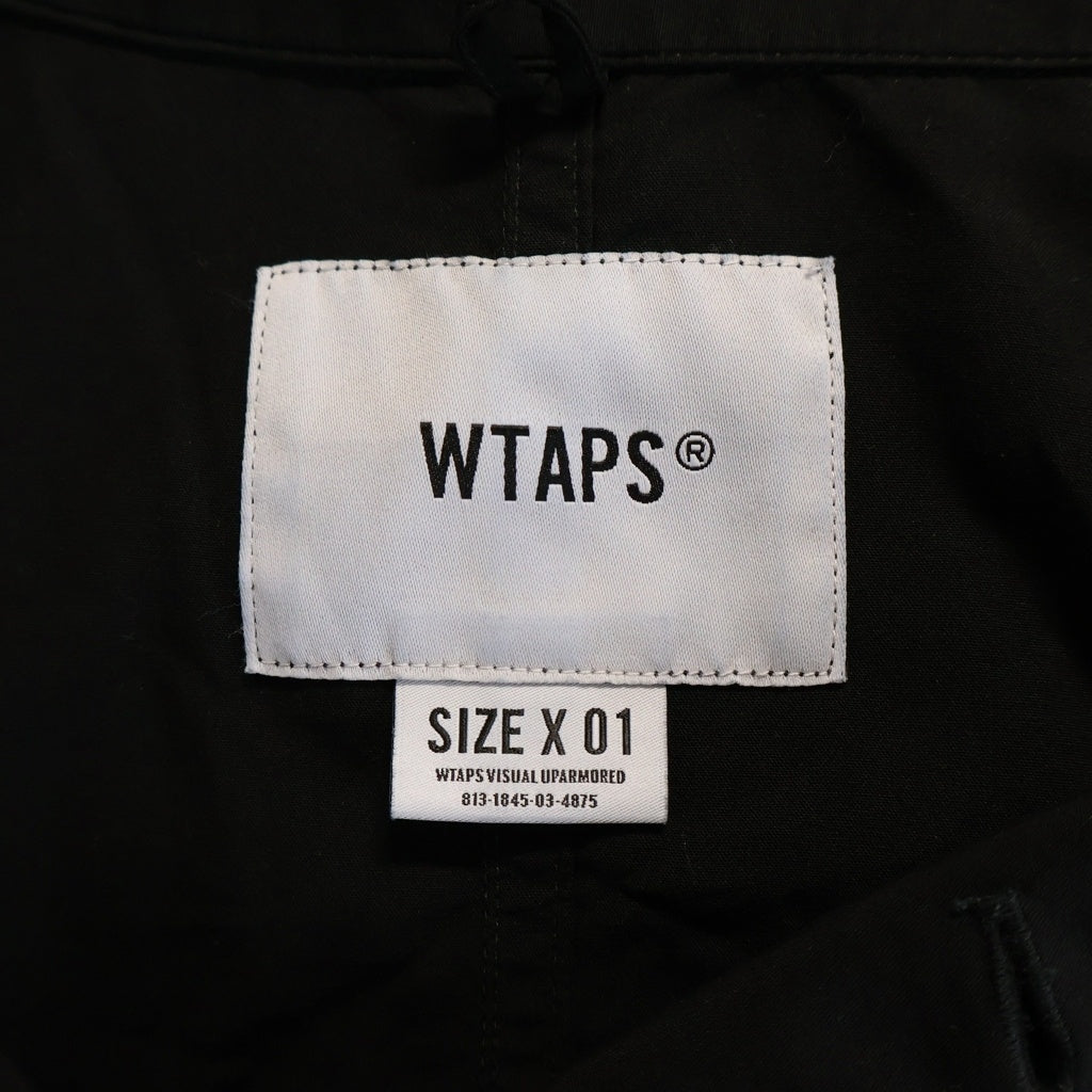 WTAPS(ダブルタップス) 20SS ロゴエンブロイダリー ダブルポケット レギュラーカラー 半袖シャツ ブラック 201BRDT-SHM05