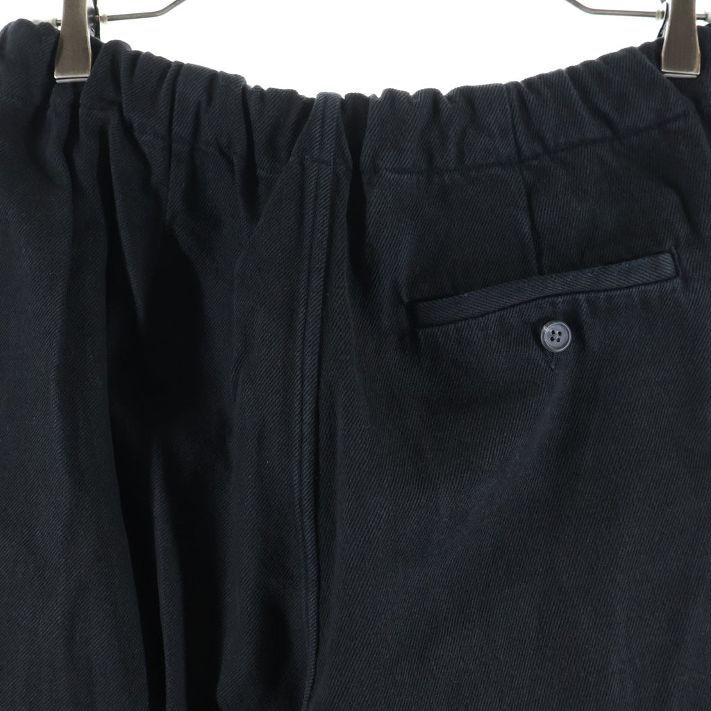 NO BRAND(ノーブランド) (Lauren Manoogian) ローレン マヌージアン WASHED TROUSERS ウォッシュド トラウザーズ パンツ ブラック SPF26B2869W215