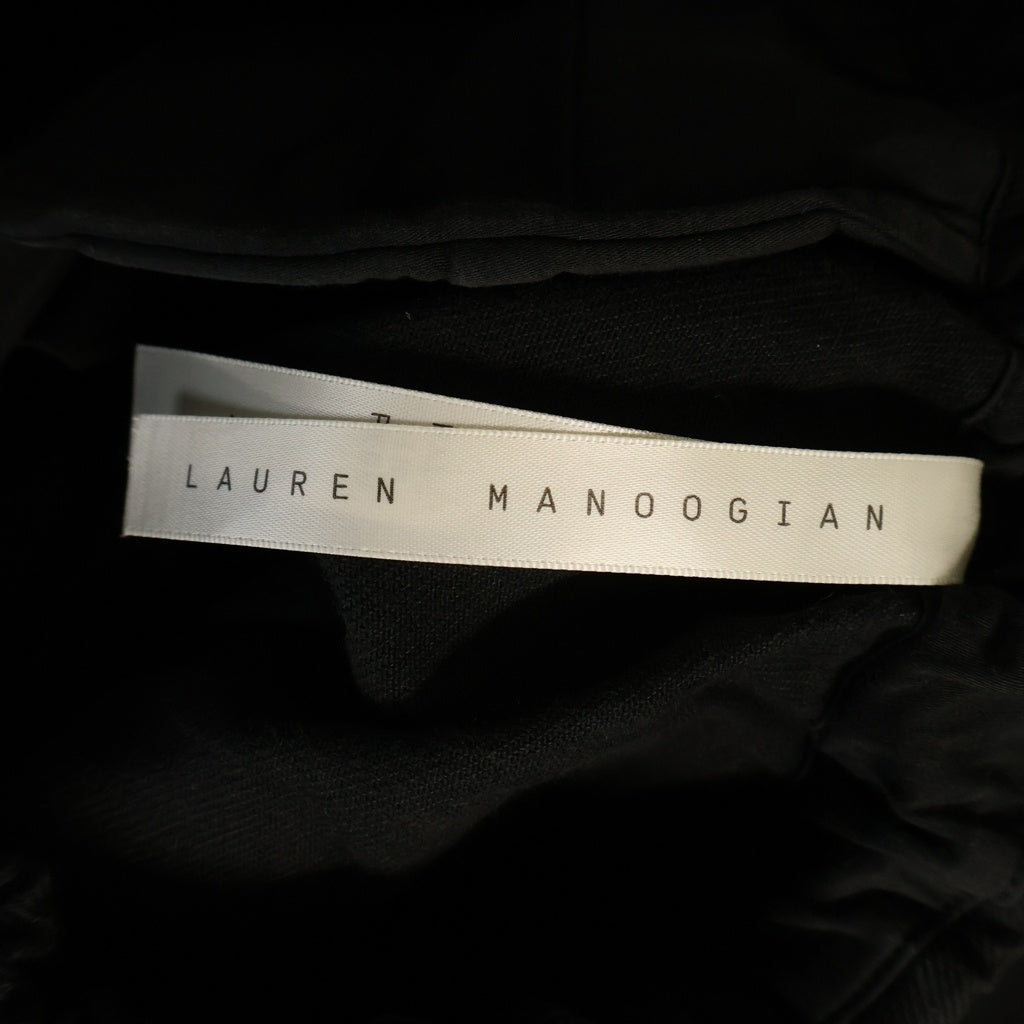 NO BRAND(ノーブランド) (Lauren Manoogian) ローレン マヌージアン WASHED TROUSERS ウォッシュド トラウザーズ パンツ ブラック SPF26B2869W215
