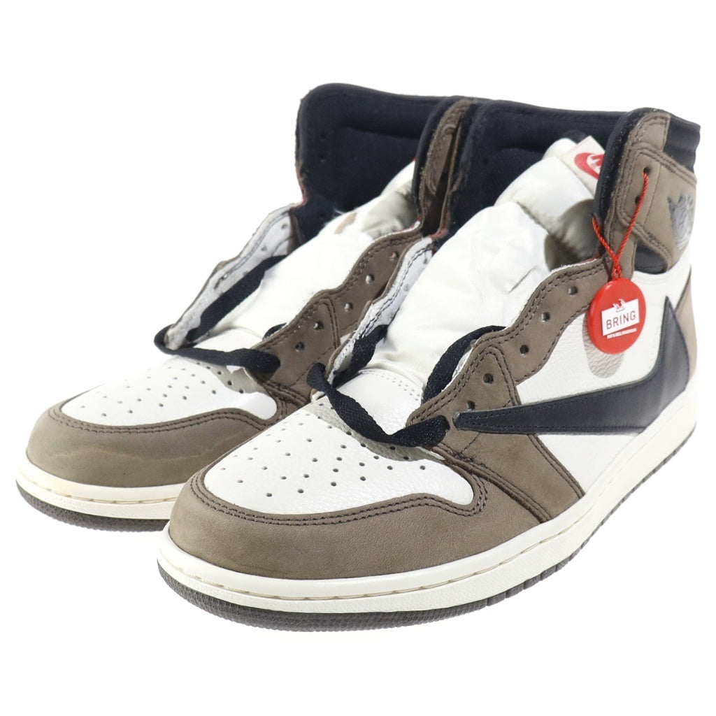 NIKE(ナイキ) × TRAVIS SCOTT AIR JORDAN 1 RETRO HIGH OG TS SP トラヴィススコット エアショー ダン1 ハイカットスニーカーブラウン/ホワイト